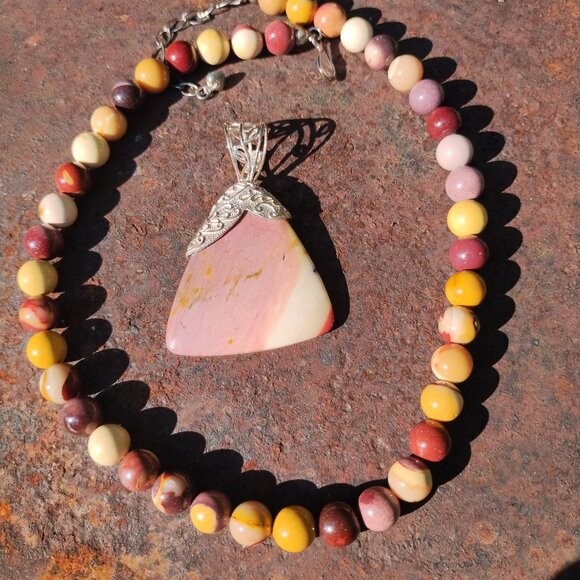 Jay King DTR mine finds Mookaite Jasper necklace pendant set 925 Sterling Silver - Picture 1 of 12